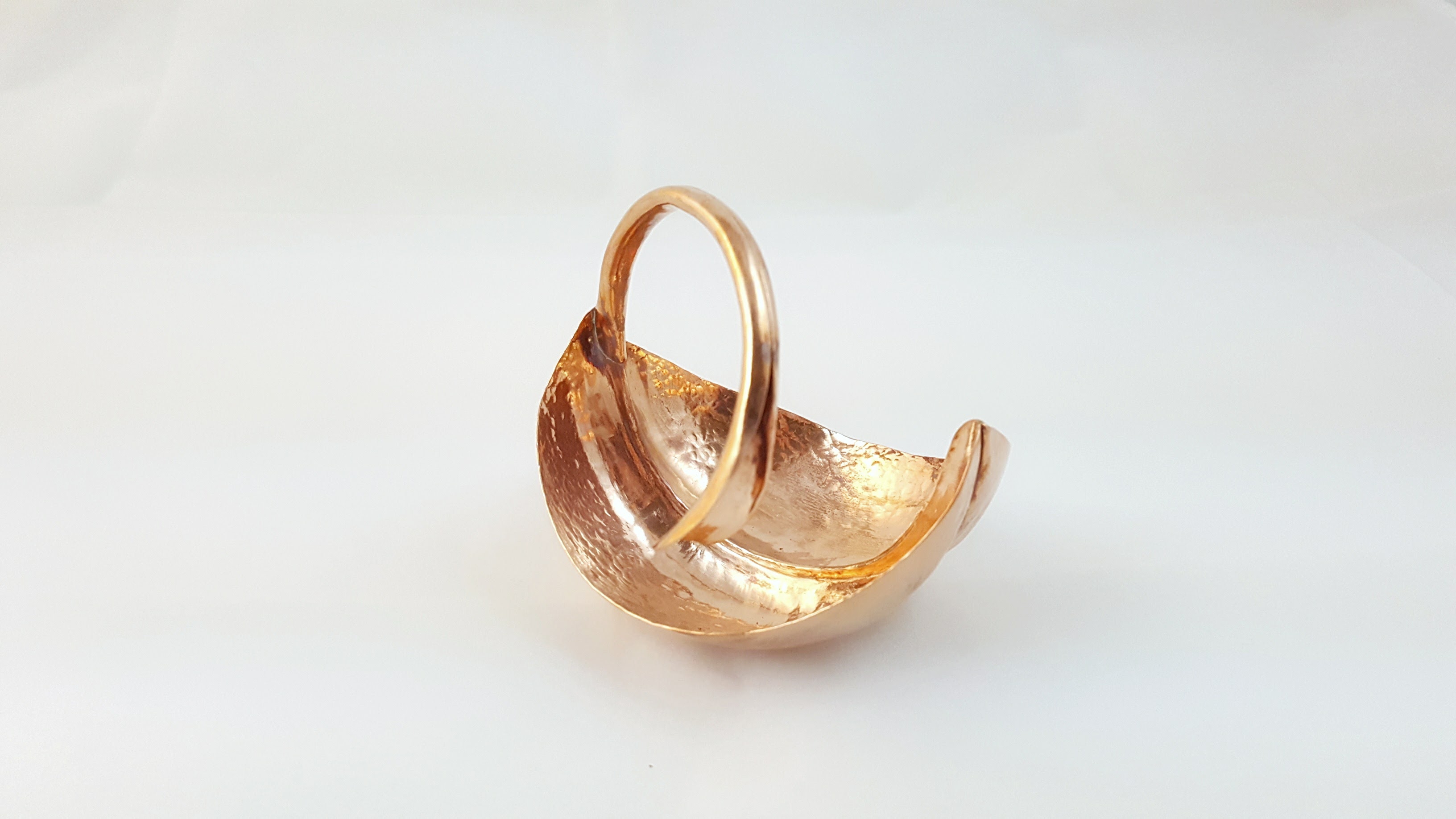 Fold-formed copper bowl