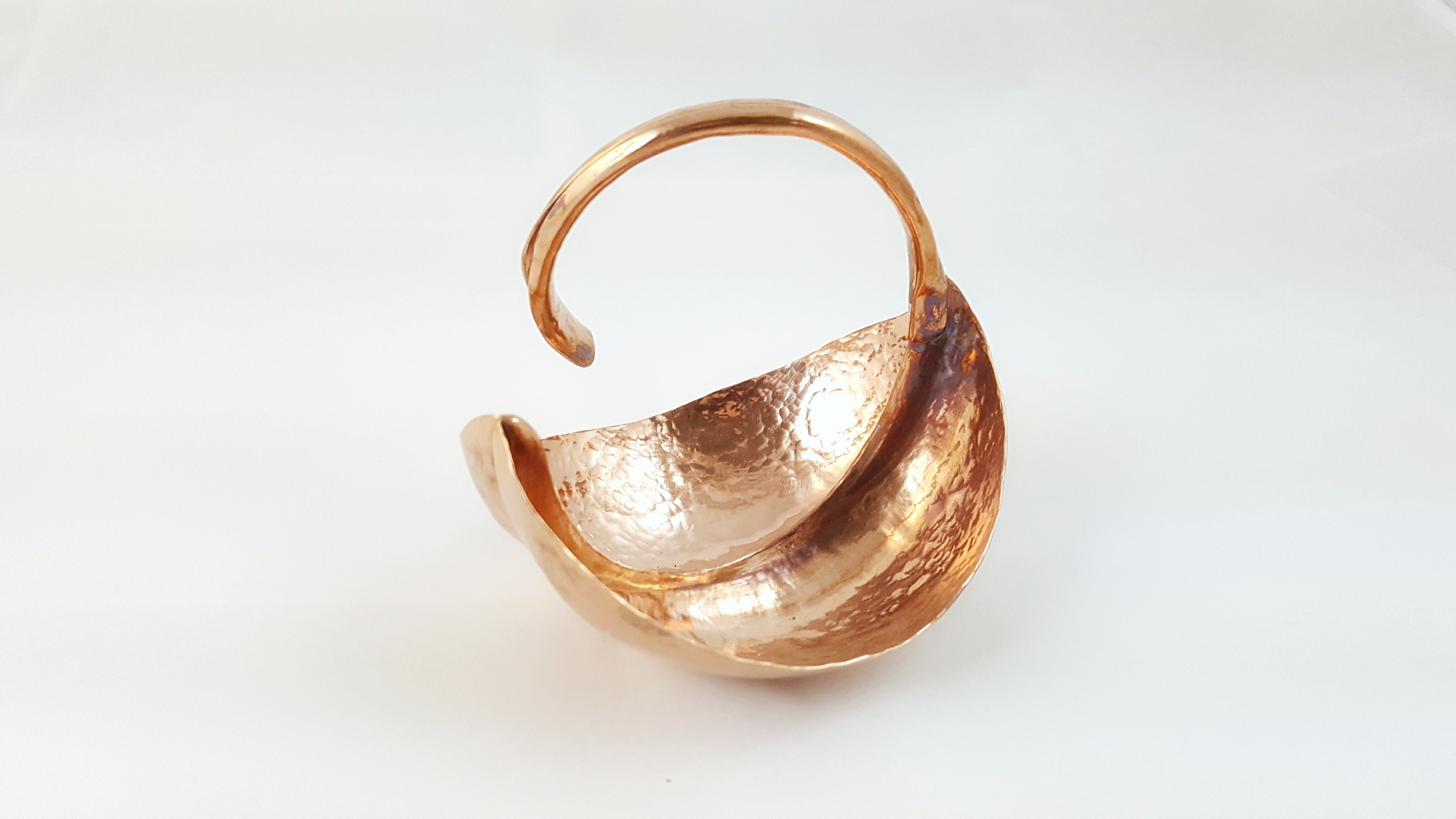 Fold-formed copper bowl