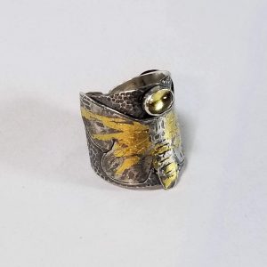 A distressed version of the keum bo moth ring