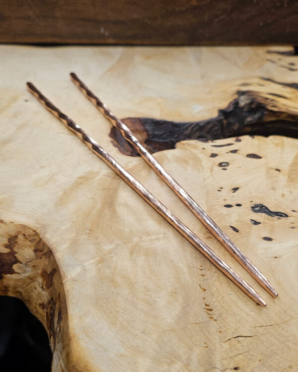 RusticChopsticks-Angle-opt The Twisted Copper Chopsticks on a wood background
