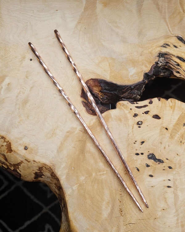RusticChopsticks-Full-opt The Twisted Copper Chopsticks on a wood background