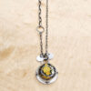 Lunar Yellow Turquoise and Silver Necklace